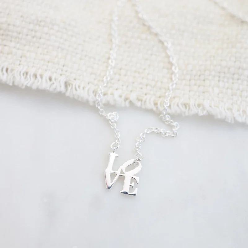 Silver Polished Extra Petite LOVE Necklace