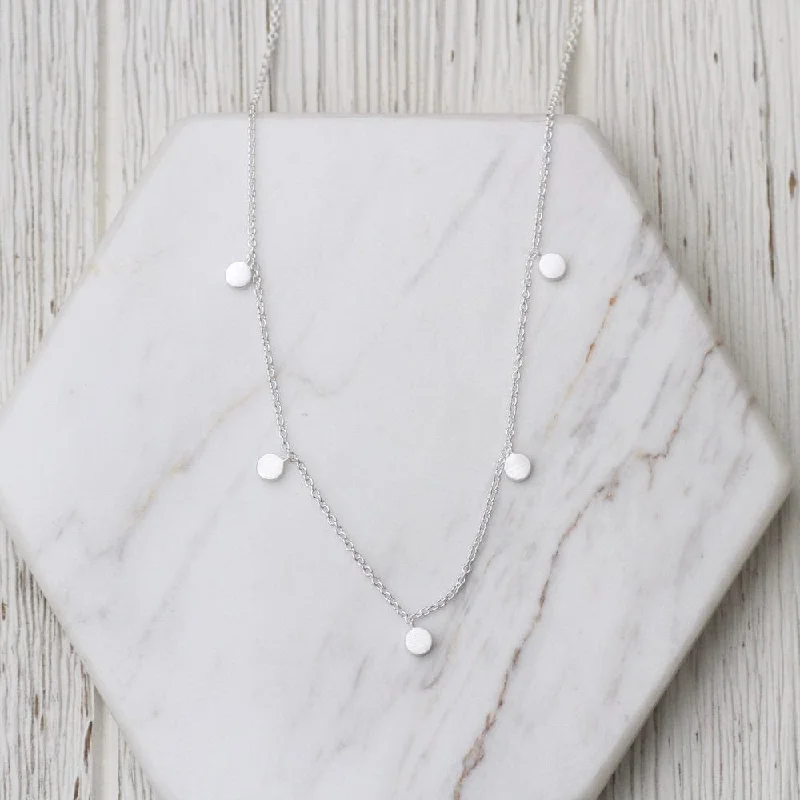 Brushed Sterling Silver Confetti Necklace