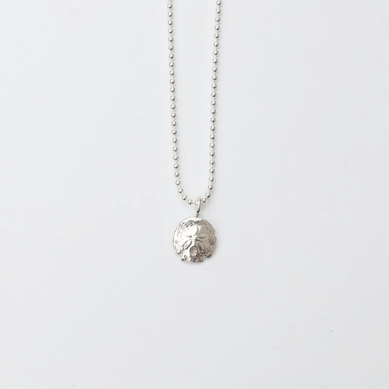 Mini Sand Dollar Necklace in Sterling Silver