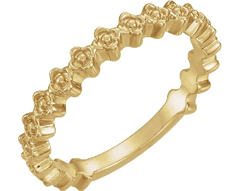 Petite Clover Stackable Ring, 14k Yellow Gold