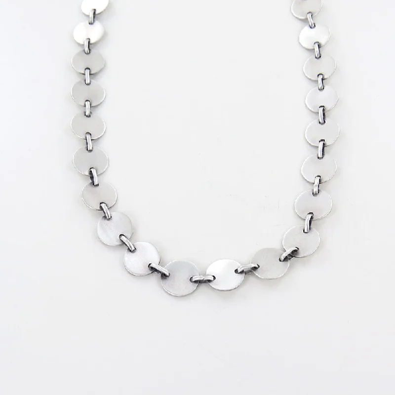 Round Disc Link Chain - Sterling Silver