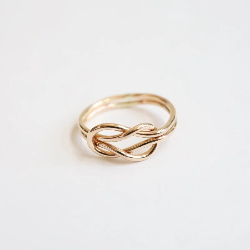 Large Double Love Knot Ring - Gold Filled