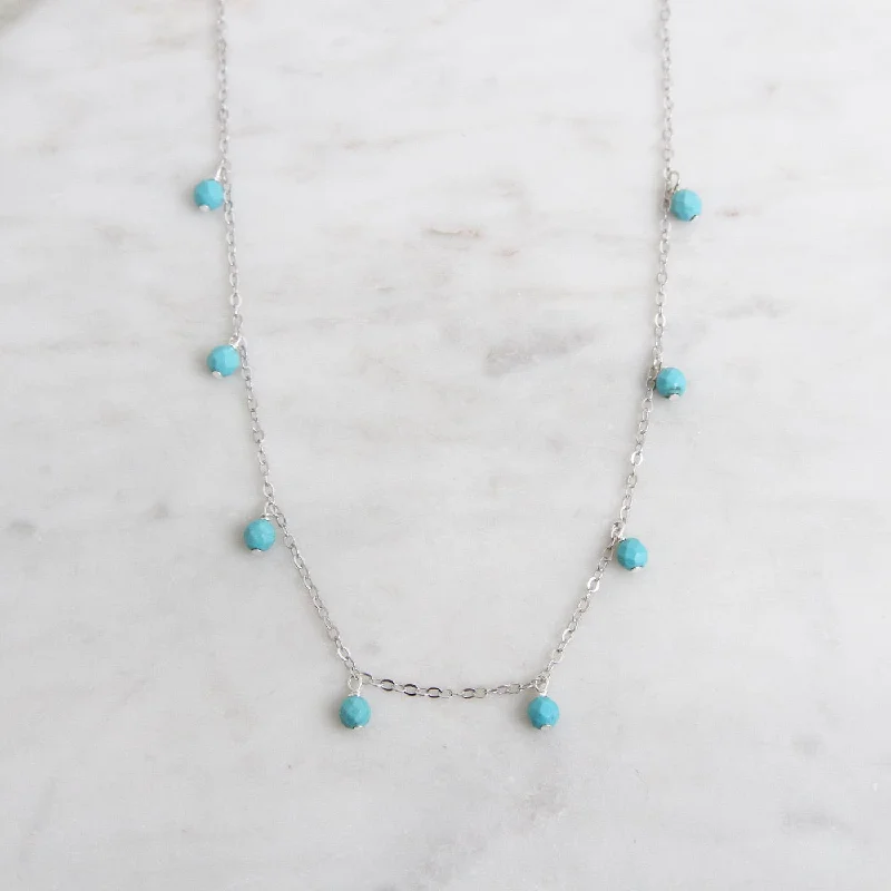 Serena Turquoise Shaker Necklace - Silver