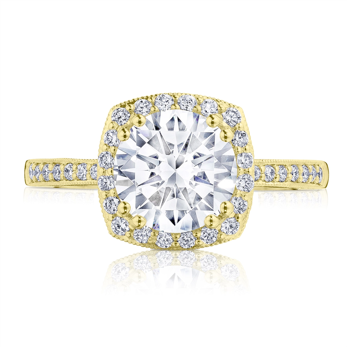 Tacori 14K Yellow Gold Cushion Halo Semi Mount Ring