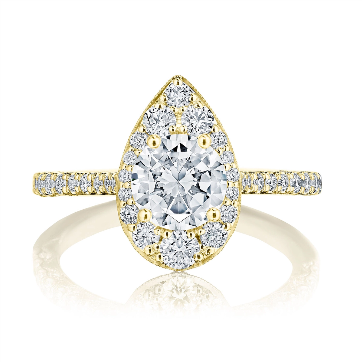 Tacori Inflori 18K Yellow Gold Semi Mount, Pear Design