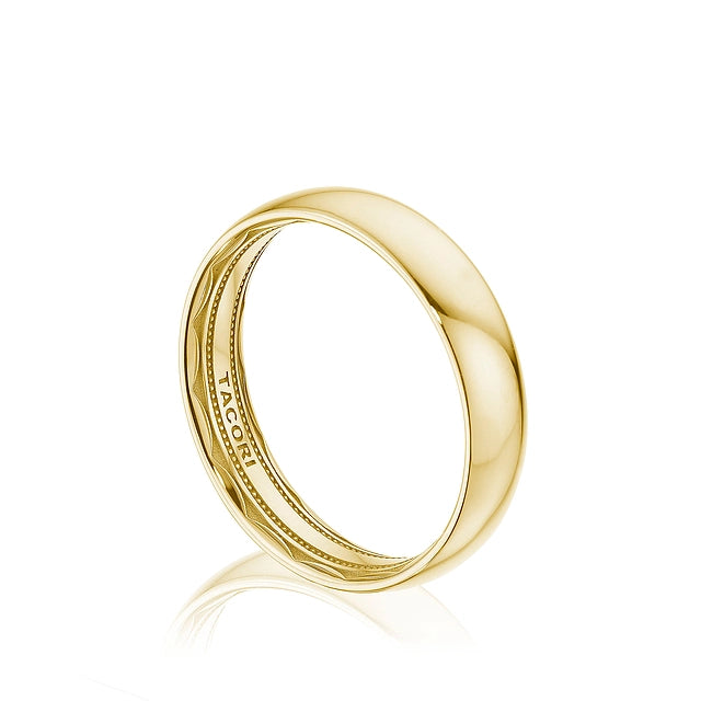 Tacori Sculpted Cresent 18K Yellow Gold Gents 7mm Round Top High Polish Band