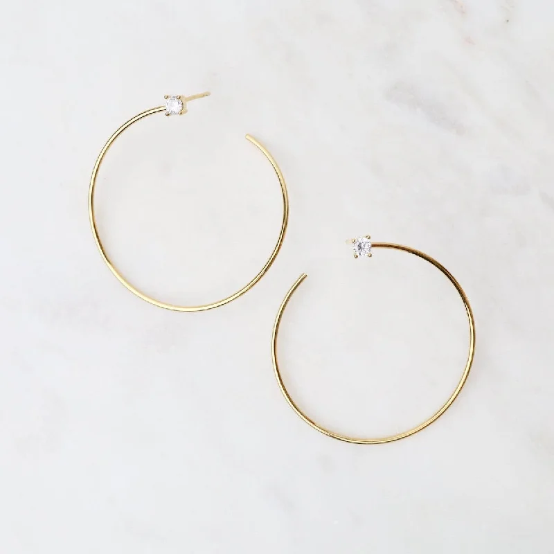 Gold Plated Forward Infinity Hoop Earrings