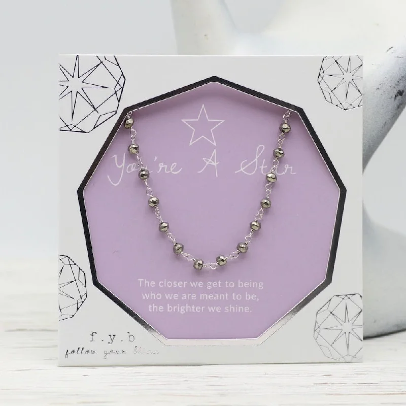 You're A Star ~ Wish Choker ~ Silver Pyrite